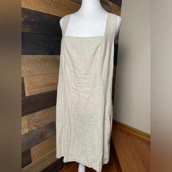 Old Navy Beige Linen Blend Mini Dress, Size Large Tall - Picture 1 of 11